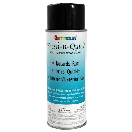 Seymour Of Sycamore 16 oz Fresh-N-Auick VOC Compliant Spray Paint, Gloss Black, 6PK 45599